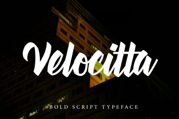 Velocitta Typeface: A Bold Script for Your Brand’s Personality